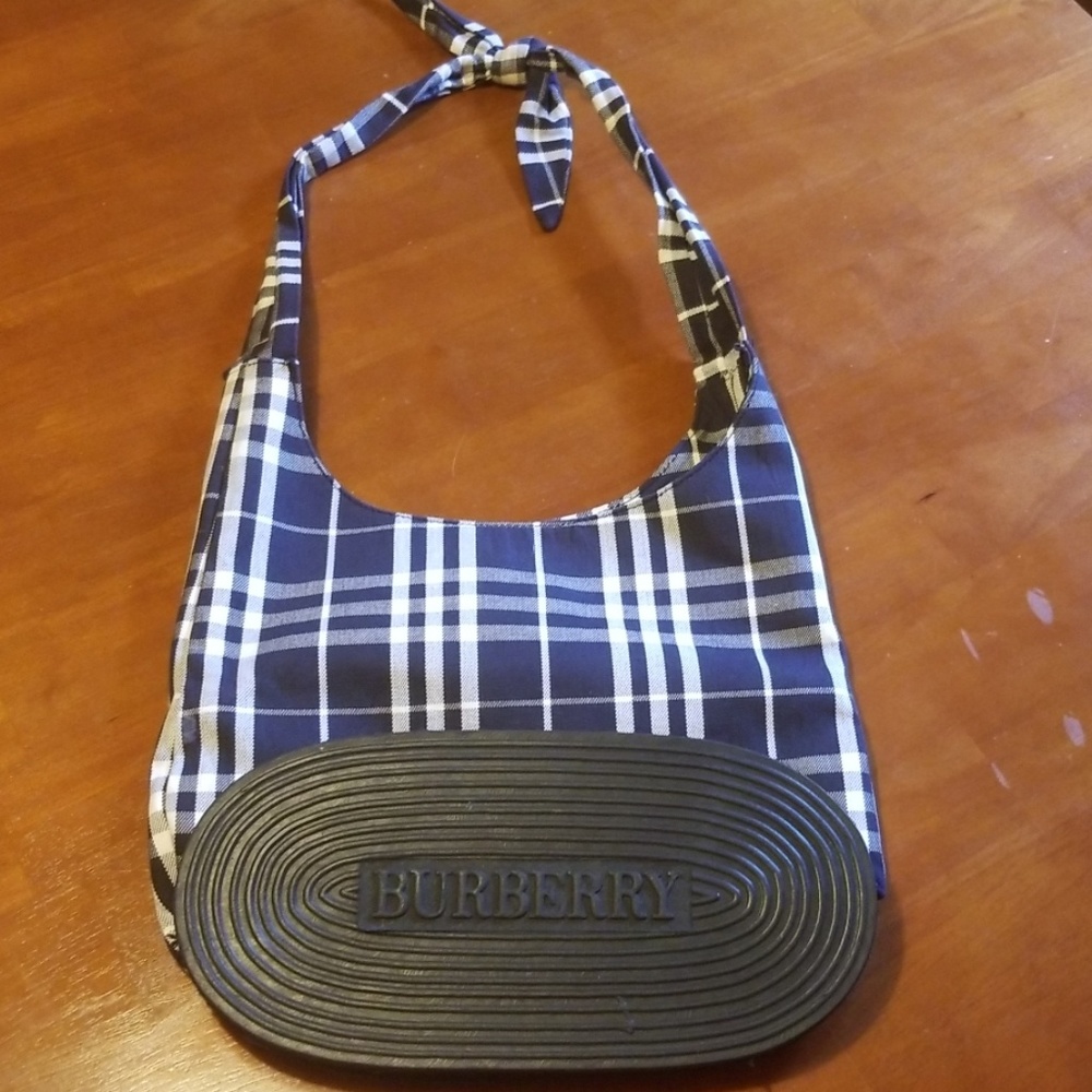 Burberry Black & White Nova Sisal Tote Bag